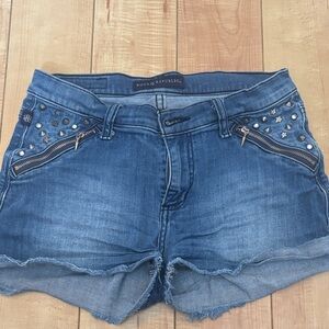 Rock & Republic Blue Denim Studded Cutoff Shorts